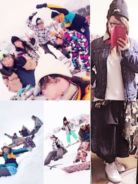 「STUSSY（ステューシー）のアイテム（ニットキャップ/ビーニー、ブラック系）」を使った、GUPPYさん（レディース・155cm）の春コーディネート