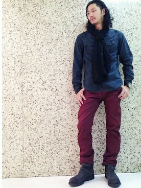 「DIESEL（ディーゼル）のDARRON L.32 008QU（デニムパンツ、その他）」を使った、Yamadamotoki1さん（メンズ・177cm）の秋コーディネート