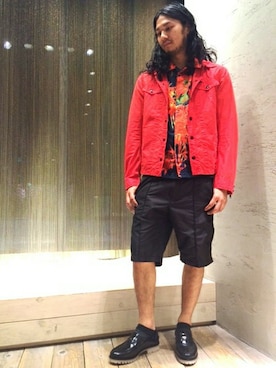 「DIESEL（ディーゼル）のS-ERLWI CAMICIA（シャツ/ブラウス、ブラック系）」を使った、Yamadamotoki1さん（メンズ・177cm）の春コーディネート