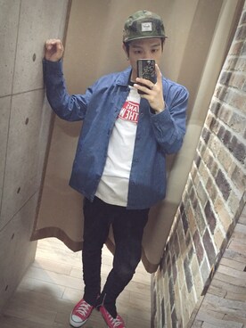 「Herschel Supply（ハーシェルサプライ）のアイテム（帽子）」を使った、UIさん（メンズ・174cm）の秋コーディネート