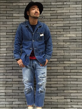 「SEVENDAYS=SUNDAY（セブンデイズサンデイ）のアイテム（カバーオール）」を使った、nakayさん（メンズ・173cm）の秋コーディネート