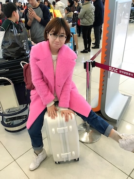 「Marblee（マー ブリー）のアイテム（ジャケット/アウター）」を使った、一颗多肉さん（レディース・155cm）の冬コーディネート