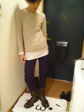 「rovtski」｜「アイテム（ブーツ）」を使った、なっちさん（メンズ・171cm）の冬コーディネート