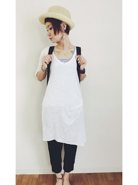 「SELECT.（セレクト）のアイテム（パンツ）」を使った、アイミさん（レディース・154cm）の夏コーディネート