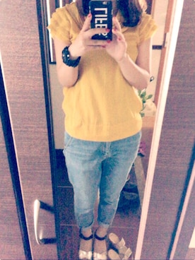 「BEAUTY&YOUTH UNITED ARROWS（ビューティーアンドユースユナイテッドアローズ）の【WEB限定】by ※∵デニムテーパード9分丈パンツ　◆（デニムパンツ）」を使った、marisさん（レディース・164cm）の夏コーディネート