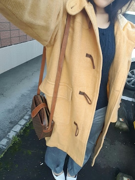 「アイテム（ダッフルコート、オレンジ系）」を使った、るりさん（レディース・155cm）の冬コーディネート