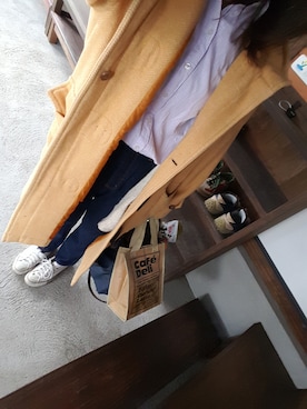 「アイテム（ダッフルコート、オレンジ系）」を使った、るりさん（レディース・155cm）の冬コーディネート