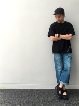 「rag & bone（ラグアンドボーン）のアイテム（デニムパンツ）」を使った、Matsuda Koichiさん（メンズ・168cm）の夏コーディネート