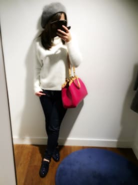「お買い物」｜「アイテム（ハンチング/ベレー帽）」を使った、kasumiさん（レディース・150cm）の冬コーディネート