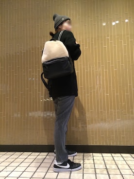 「TOPKAPI（トプカピ）のアイテム（バックパック/リュック）」を使った、SKAさん（レディース・161cm）の秋コーディネート