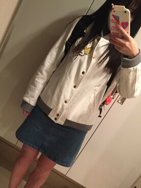 「URBAN RESEARCH（アーバンリサーチ）のアイテム（デニムスカート）」を使った、naoko*ᵕ̈*さん（レディース・163cm）の春コーディネート