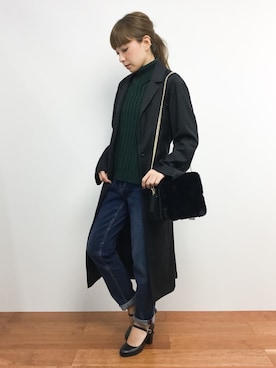 「ショルダーバック」｜「アイテム（その他アウター）」を使った、ayumi  sato さん（レディース・155cm）の秋コーディネート