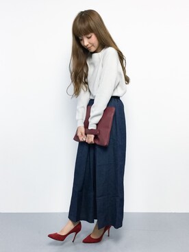 「Luz Llena (NEY)（ラズレナニー）のアイテム（パンツ）」を使った、ayumi  sato さん（レディース・155cm）の秋コーディネート