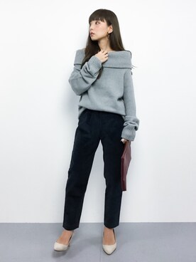 「NOMBRE IMPAIR（ノンブルアンペール）のアイテム（パンツ）」を使った、ayumi  sato さん（レディース・155cm）の秋コーディネート