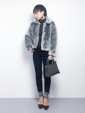 フェイクファーブルゾンを使ったショップスタッフの人気ファッションコーディネート Wear