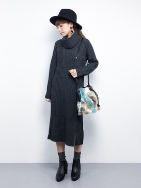 ayumi  sato さんの「MIXフェイクファー巾着バッグ【PLAIN CLOTHING】」を使ったコーディネート