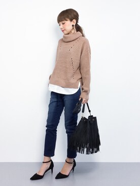 ayumi  sato さん（レディース・155cm）の冬コーディネート