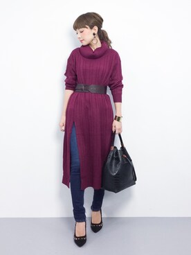 「Elvis Luce（エルビスルーチェ）のアイテム」を使った、ayumi  sato さん（レディース・155cm）の冬コーディネート