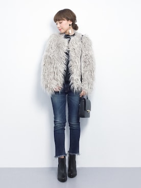 「abcdevol（エービーシーディーイーボル）のアイテム」を使った、ayumi  sato さん（レディース・155cm）の冬コーディネート