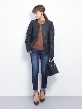 ayumi  sato さん（レディース・155cm）の冬コーディネート