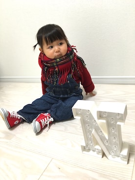「smoothy」｜「アイテム（その他）」を使った、N☺︎chanさん（キッズ・80cm）の秋コーディネート