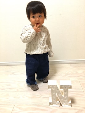 「babygap」｜「アイテム（モカシン/デッキシューズ）」を使った、N☺︎chanさん（キッズ・80cm）の秋コーディネート
