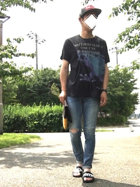 「SHAREEF（シャリーフ）のアイテム（バッグ）」を使った、なおきさん（メンズ・170cm）の夏コーディネート