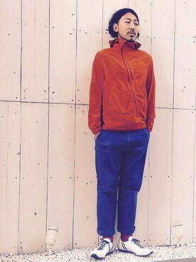 「ホワイトスニーカー」｜「アイテム（ブルゾン）」を使った、LB_YAMAMOTOさん（メンズ・178cm）の冬コーディネート