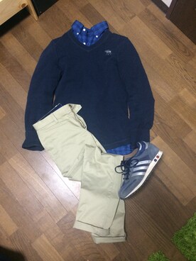 「Abercrombie&Fitch（アバークロンビーアンドフィッチ）のアイテム（スウェット）」を使った、Ryo.2さん（メンズ・179cm）の冬コーディネート