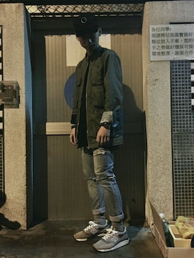「B-SIDE（ビーサイド）のアイテム」を使った、voyagebさん（メンズ・172cm）の秋コーディネート