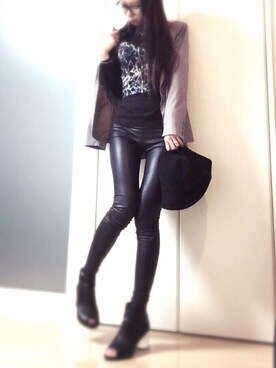 「EMODA（エモダ）のアイテム（ブーティ）」を使った、☪fさん（レディース・156cm）の春コーディネート