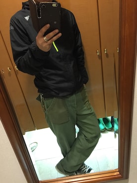 「アイテム（ナイロンジャケット）」を使った、Takashi Okunoさん（メンズ・170cm・40代）の春コーディネート