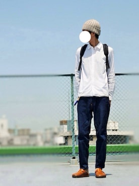 「WONDER BAGGAGE（ワンダーバゲージ）のアイテム」を使った、にこさん（メンズ・185cm）の春コーディネート