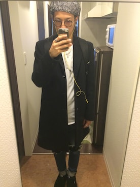「JIL SANDER（ジルサンダー）のアイテム（チェスターコート）」を使った、keiさん（メンズ・171cm）の春コーディネート