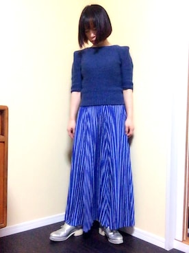 「ICB（アイシービー）のアイテム（スカート）」を使った、あぷりこっとさん（レディース・154cm）の秋コーディネート