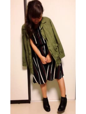 「AVAN LILY（アヴァンリリィ）のアイテム（ブルゾン）」を使った、Taiyou（たいよう）さん（レディース・154cm）の秋コーディネート