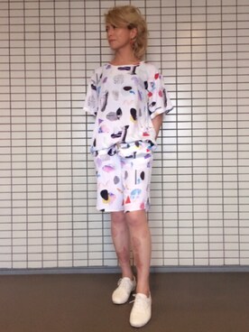 「MONKI（モンキ）のアイテム（その他小物）」を使った、Motoko Hana Tanakaさん（レディース・162cm）の夏コーディネート