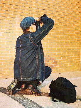 「BRIXTON（ブリクストン）のアイテム（ハンチング/ベレー帽）」を使った、Kinam Kimさん（メンズ・183cm）の秋コーディネート
