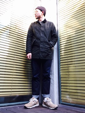「Carhartt WIP（カーハートダブリューアイピー）のアイテム（ダウンジャケット/コート）」を使った、Kinam Kimさん（メンズ・183cm）の冬コーディネート