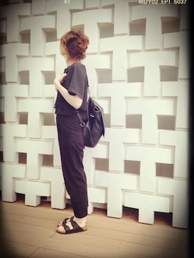 「アイテム（バックパック/リュック）」を使った、だっくすさん（レディース・154cm）の夏コーディネート