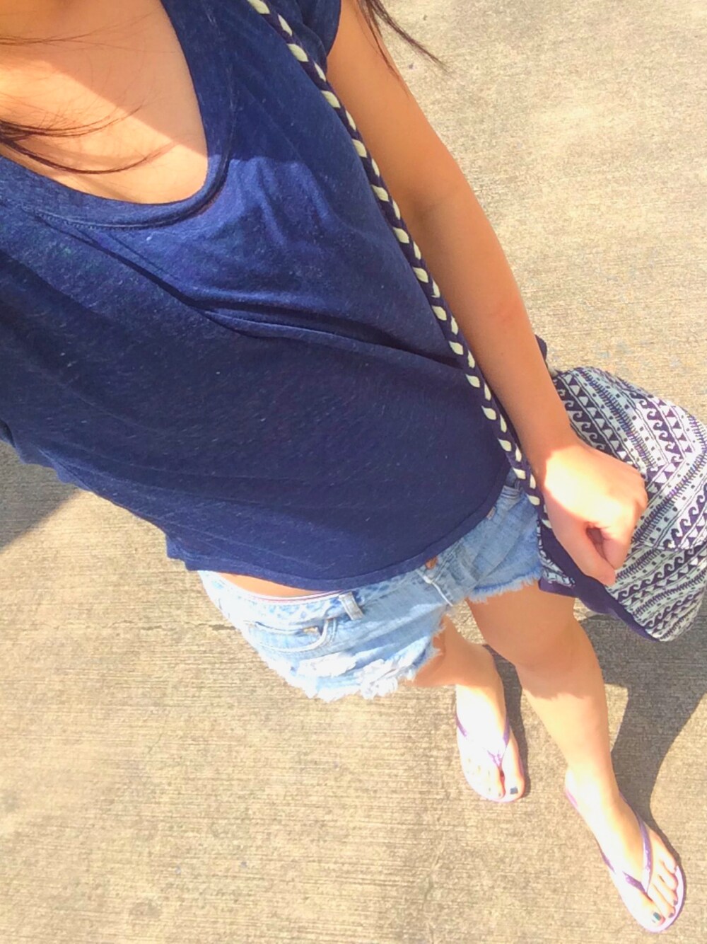 「ROXY、ipanema」｜「ROXYのアイテム（ショルダーバッグ、その他）」を使った、NAGISAさん（レディース・164cm）の夏コーディネートの1枚目の写真
