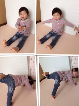 「NANO universe（ナノユニバース）のアイテム（パンツ）」を使った、mahoさん（キッズ・90cm）の春コーディネート