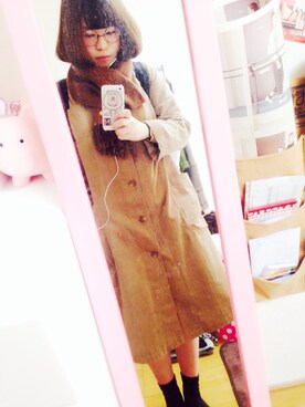 「アイテム（ピアス（片耳用）、オレンジ系）」を使った、咲さん（レディース・160cm）の秋コーディネート