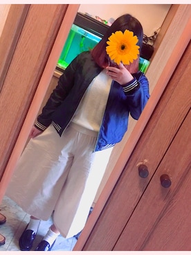 「Right-on（ライトオン）のアイテム（ブルゾン）」を使った、kanaeさん（レディース・158cm）の春コーディネート