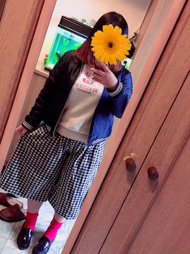 「Right-on（ライトオン）のアイテム（ブルゾン）」を使った、kanaeさん（レディース・158cm）の春コーディネート