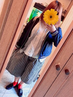 「Right-on（ライトオン）のアイテム（ブルゾン）」を使った、kanaeさん（レディース・158cm）の秋コーディネート