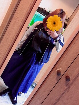 「Right-on（ライトオン）のアイテム（ブルゾン）」を使った、kanaeさん（レディース・158cm）の秋コーディネート