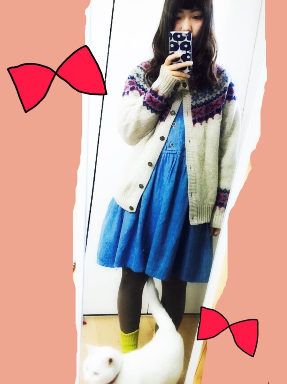 「古着、猫」｜「LEPSIMのアイテム（シャツ/ブラウス、イエロー系）」を使った、あんまあやかさん（レディース・160cm）の秋コーディネートの1枚目の写真