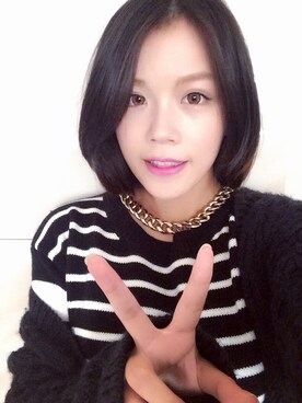 「アイテム（ピーコート）」を使った、张颖婷Libraさん（レディース・163cm・10代）の冬コーディネート