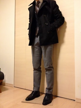 「Pコート」｜「アイテム（腕時計）」を使った、ROCKON！さん（メンズ・171cm）の冬コーディネート